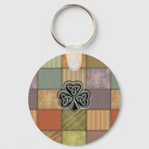 Porte-clés Elégant patchwork shamrock irlandais à la mode