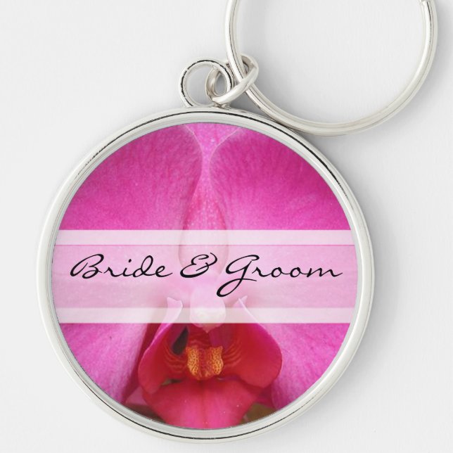 Porte-clés Élégant Porte - clé Mariage d'orchidée rose (Devant)