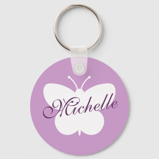 Porte-clés Elégant porte - clé papillon pour filles | Lavande (Recto)