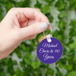 Porte-clés Elegant Purple 90th Birthday Keychain