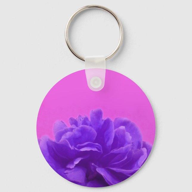 Porte-clés Elegant Purple Raspberry Floral (Recto)