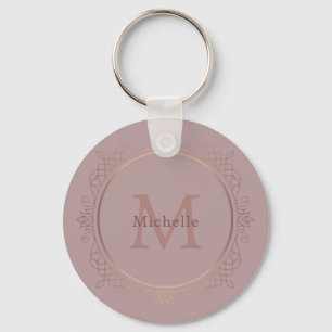 Porte-clés Élégant Rose Gold Monogram Modèle personnalisé
