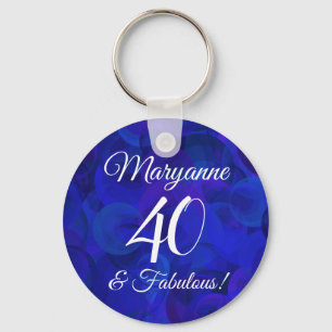 Porte-clés Elégant Royal Blue 40 & Fabuleuse fête d'anniver