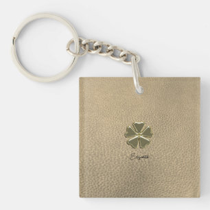 Porte-clés Elégant Shamrock Patrick's Day Leather
