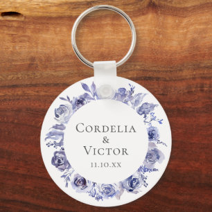 Porte-clés Élégant violet violet Rose Mariage floral
