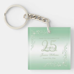 Porte-clés Élégante décoration d'émeraude 25e anniversaire 