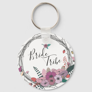Porte-clés Elégante et moderne tribu de couronnes de fleurs