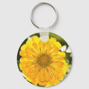 Porte-clés Élégante marguerite fleurie jaune