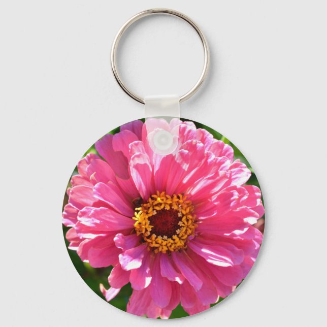 Porte-clés Elégante marguerite rose rose rétro (Recto)