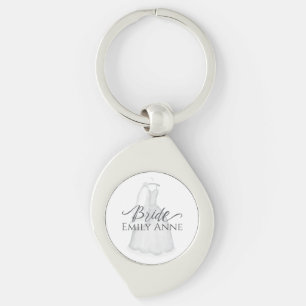 Porte-clés Élégante mariée moderne minimaliste typographie