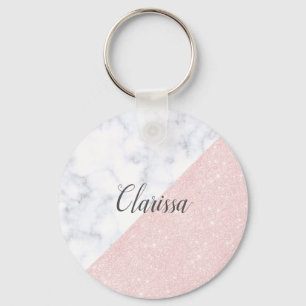 Porte-clés Elégante parties scintillant en or rose filin et 
