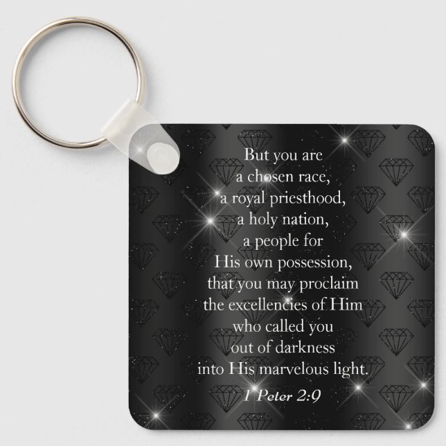 Porte-clés Élégante Prêtrise Royale Bible Verse (Recto)