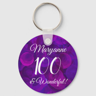 Porte-clés Elégante Purple 100 et merveilleuse fête d'anniver