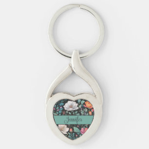 Porte-clés Elégante Rose blanche Personnalisée