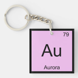 Porte-clés Élément de chimie de nom Aurora Table périodiqu