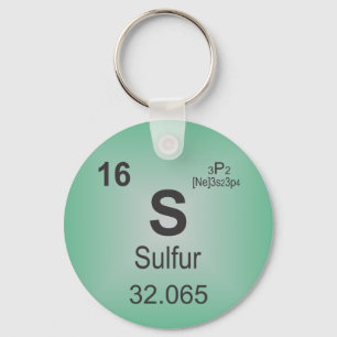 Porte-clés Élément individuel de soufre du tableau périodique