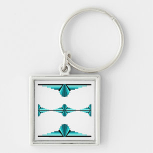 Porte-clés Éléments Art déco en vert turquoise