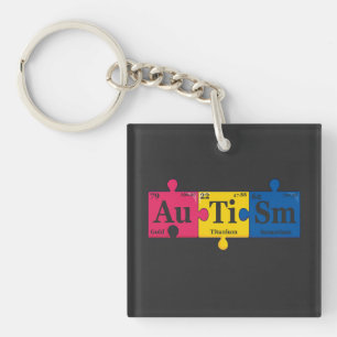 Porte-clés Éléments autistes Tableau périodique Sensibilisati