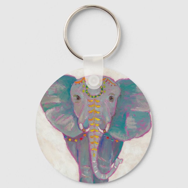 Porte-clés Eléphant asiatique zen (Recto)