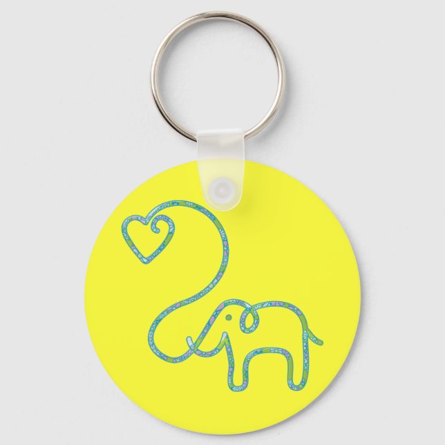 Porte-clés ÉLÉPHANT avec coeur (Recto)