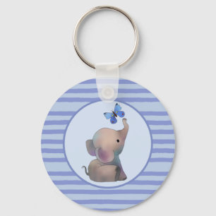 Porte-clés Éléphant avec papillon