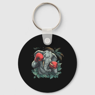 Porte-clés Éléphant boxeur avec gants de boxe kickboxing drôl