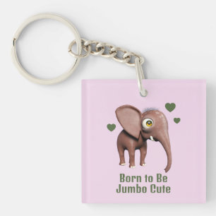 Porte-clés Éléphant de bébé mignon personnalisé né pour être