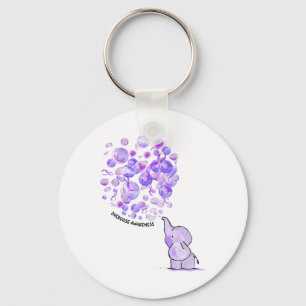 Porte-clés Éléphant Fait Éclater Des Ballons Violets Sensibil