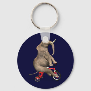 Porte-clés Eléphant Gentil À Tricycle