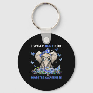 Porte-clés Elephant Je Porte Du Bleu Pour La Sensibilisation