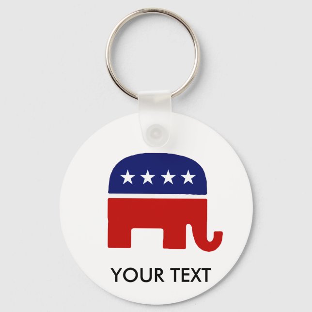Porte-clés Eléphant républicain / Eléphant GOP (Recto)