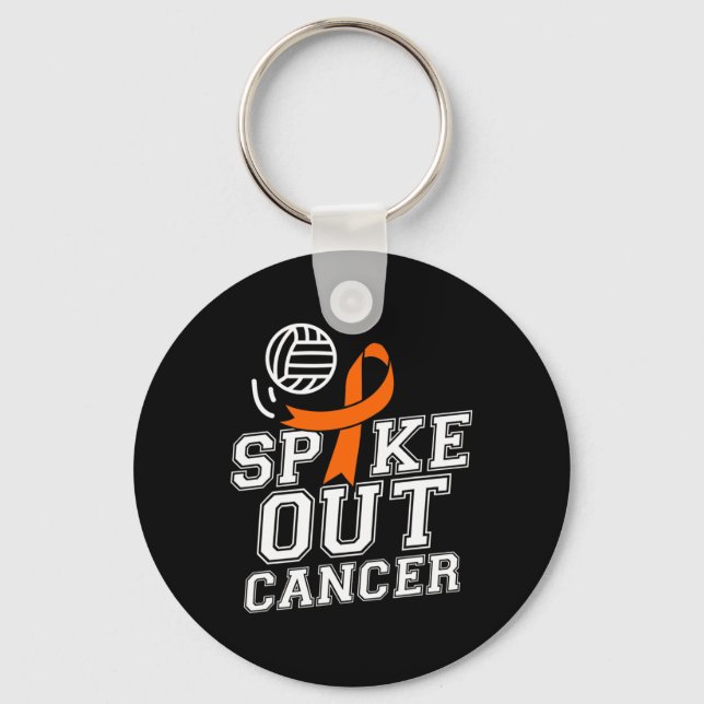 Porte-clés Éliminer la leucémie de volleyball Leucémie Cancer (Recto)