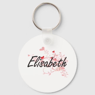 Porte-clés Elisabeth Nom Artistique Design avec Coeurs