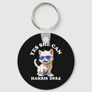 Porte-clés Elle Can Kamala Harris 2024 Chat Lady