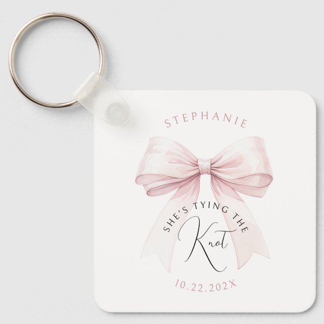 Porte-clés Elle noue le nœud Cadeau de mariage (Recto)