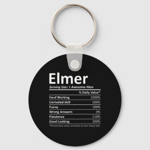 Porte-clés Elmer Nutrition Funny Anniversaire Nom personnalis