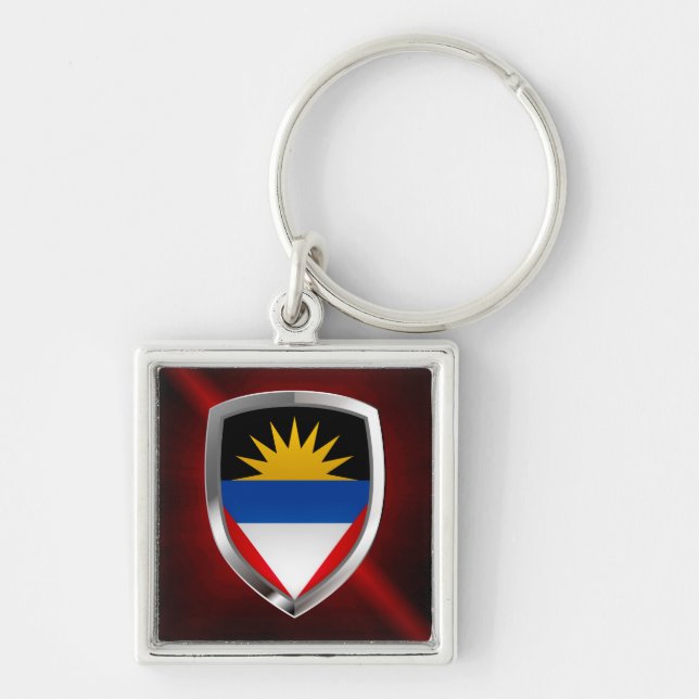 Porte-clés Emblème d'Antigua-et-Barbuda Mettalic (Devant)
