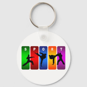 Porte-clés Emblème de karaté multicolore