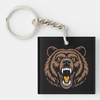Porte-clés Emblème de puissance de l'ours rugissant