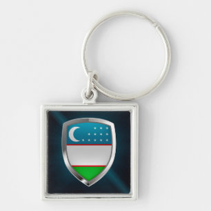 Porte-clés Emblème métallique de l'Ouzbékistan