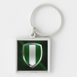 Porte-clés Emblème métallique du Nigeria