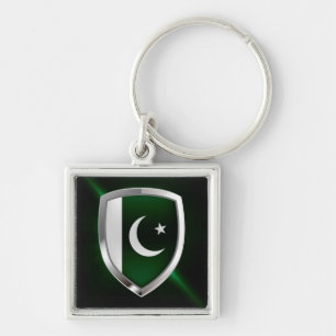 Porte-clés Emblème métallique du Pakistan