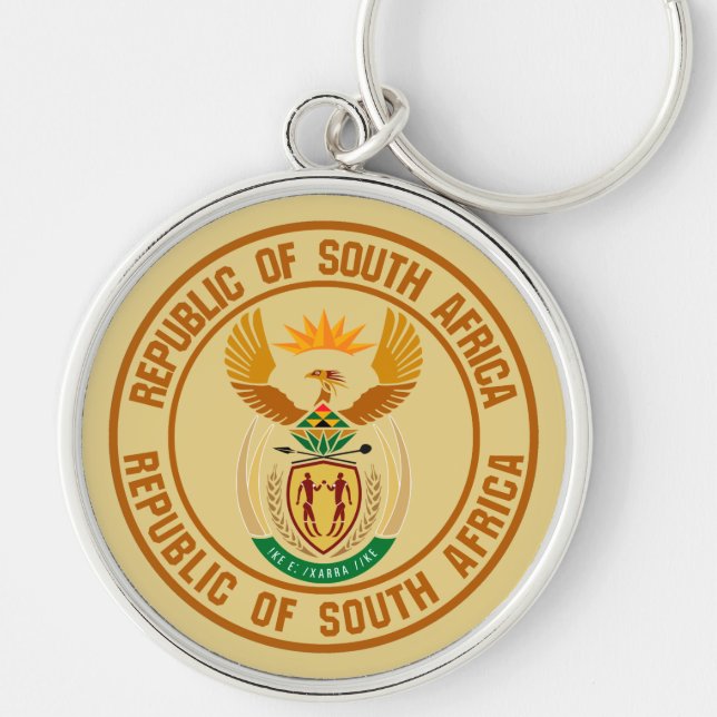 Porte-clés Emblème rond Afrique du Sud (Devant)