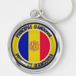 Porte-clés Emblème rond Andorre