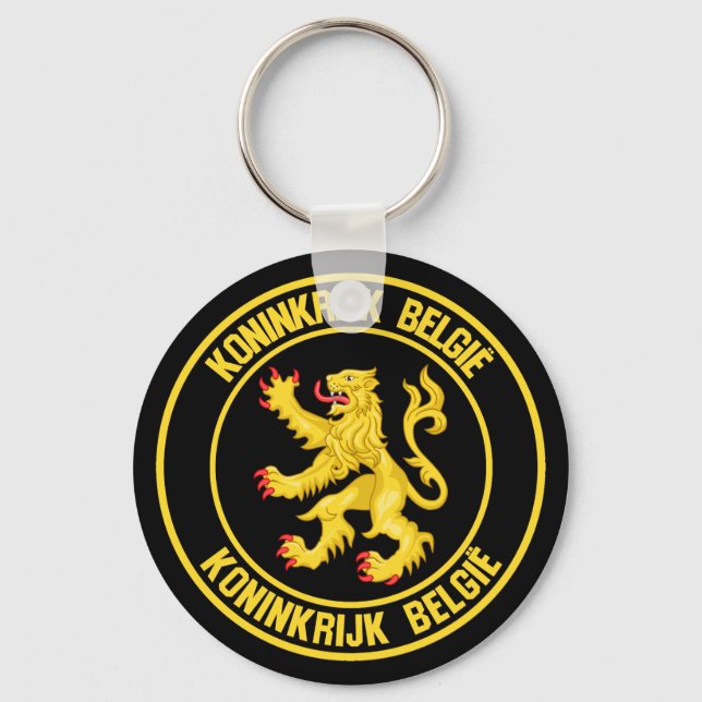 Porte-clés Emblème rond de Belgique (Recto)