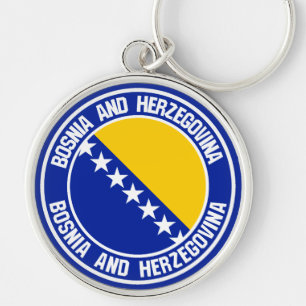 Porte-clés Emblème rond de Bosnie-Herzégovine