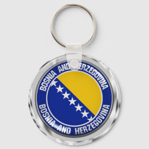 Porte-clés Emblème rond de Bosnie-Herzégovine