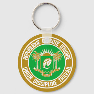 Porte-clés Emblème rond de Côte d'Ivoire