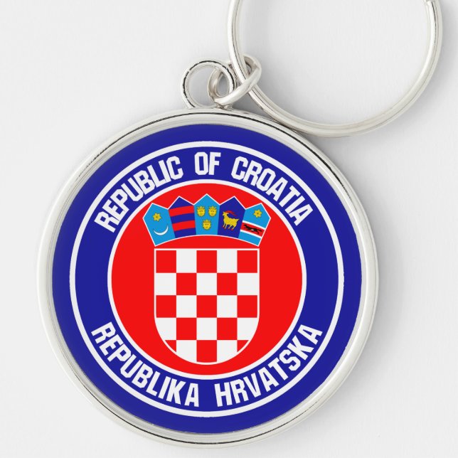 Porte-clés Emblème rond de Croatie (Devant)