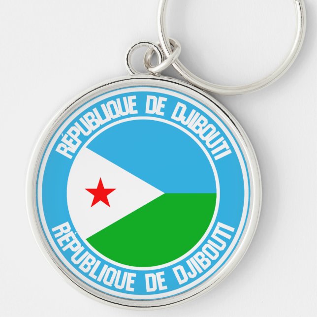 Porte-clés Emblème rond de Djibouti (Devant)